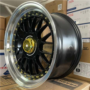 Alloy Wheels: 17x8.5 Alloy Wheels 4x100 / 5x100 ET20 Black Gold Rivets – Set of 4