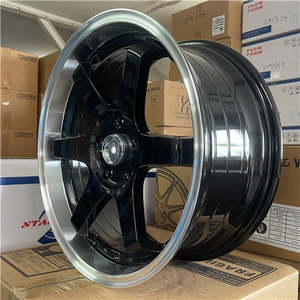 18x8 5x114.3 Black Machine Lip Alloy Mag Wheels ET40 – Set of 4