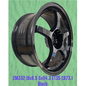 18 Inch Wheels: 18x8.5 5x114.3 Black Alloy Mag Wheels ET35 – Set of 4