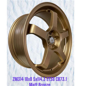 18 Inch Wheels: 18x8 5x114.3 Matt Bronze Alloy Wheels ET38 – Set of 4