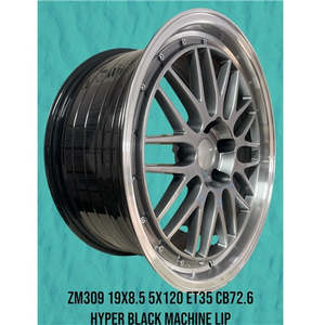 19 Inch Wheels: 19x8.5 Alloy Mag Wheels 5x120 Hyper Black Machine Lip – Set of 4 – BMW Rims