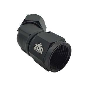 Teflon Fittings: FEMALE FLARE SWIVEL ADAPTOR - 45 DEG