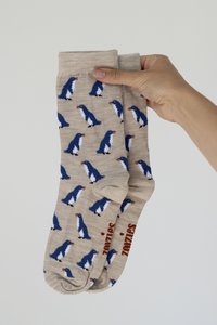Penguin - Beige Merino Socks - Zoozies