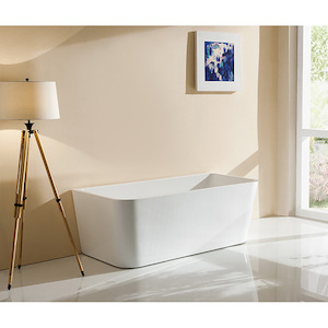 Products: Back To Wall Bath - White (1600mm) - M027W - Z.R.J Bathroom & Kitchen