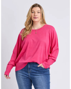 Tops: ELM SUNNY LONG SLEEVE KNIT TOP | Hot Pink