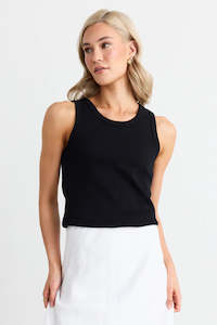 RE:UNION Cobble Black Rib Cutaway Tank