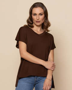 Tops: BAY ROAD MERINO SONNET TEE | Espresso