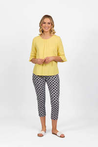 Top: Vassalli Round neck top | Lemon