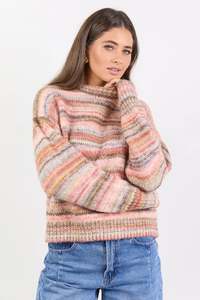 Whats New: Among the Brave Arbitrary Rose Multi Space Dye Crewneck Jumper