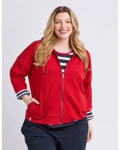 Whats New: Elm BEACHY L/S ZIP HOODIE | Cranberry