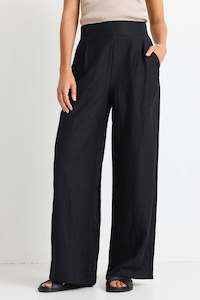 Pants: Among the Brave Guardian Black Linen Pant