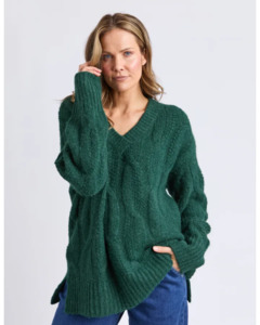 Elm TALLULAH CABLE KNIT Dark Green