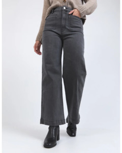 Denim: Foxwood SARAH WIDE LEG JEAN Washed Black
