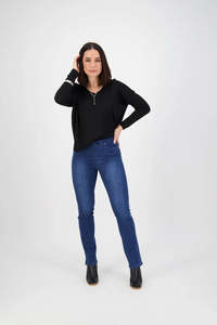 Denim: Vassalli Bay Pull on Jean | Blue Denim