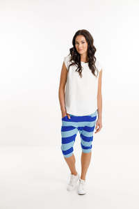 Home-Lee 3/4 APARTMENT PANTS - Santorini Stripes