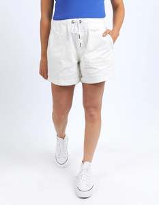 Elm: Emma Relaxed Denim Short White