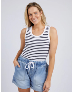 Elm: ELM Indra Tank White & Navy