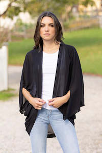 Augustine Charlo By Kelly Coe: Augustine Plain Kimono Black Short