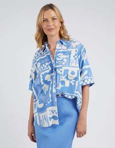 Elm Holiday Sun Shirt Cerulean Holiday Print
