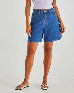 Shorts: SASS Sabine Denim Shorts - Mid Blue Wash