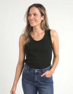 Tops: Elm Rib Crew Tank Black