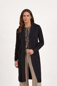 Whats New: Vassalli  Open Longline Cardi with Pockets | Black
