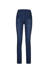 Vassalli Slim Leg Full Length Denim Pull On | Blue Denim