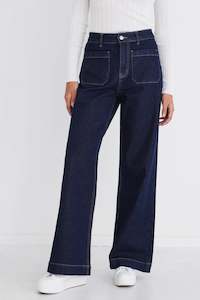 Among The Brave Zoey High Rise Wide Leg Jean | Indigo