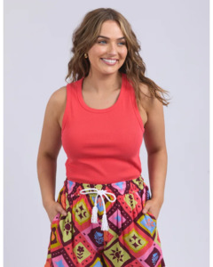 Tops: Elm Rib Crew Tank CAYENNE