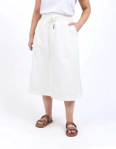 ELM Greta Denim Skirt Vintage White