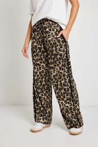 Stories be Told Townie Animal Satin Tape Side Elastic Waist Pants