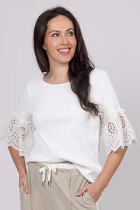 Charlo Ophelia Embroidered Top White