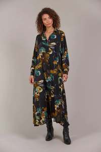 eb&ive Elsie Shirt Dress | Botanical Black