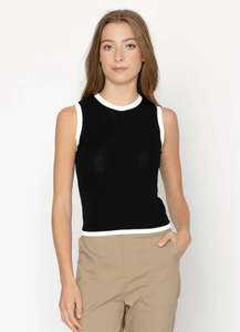Two By Two: Two by Two Cassia Top | Black with White trim