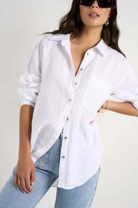 RE:UNION Optimum White Linen Oversized Shirt
