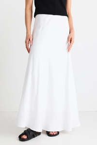 Shorts Skirts: RE:UNION Lagos White Linen Skirt