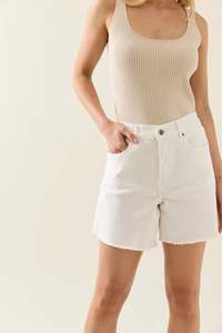 ISLE OF MINE Duke Denim Shorts White
