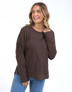 Tops: Foxwood Jayne Throw On Top Coffee Bean