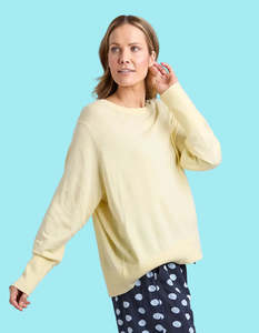Jumpers Cardis: ELM SUNNY LONG SLEEVE KNIT TOP | Pale Banana