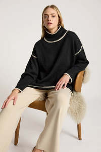 eb&ive Orin Jumper - Black/Dune