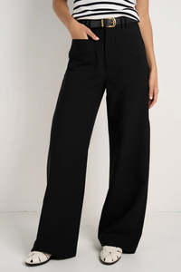 Whats New: Zoey Black Tailored High Rise Wide Leg Pocket Pants
